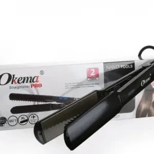 مكواة تمليس الشعر نانو سيراميك من أوكيما تحكم رقمي وحرارة حتى 480°F
